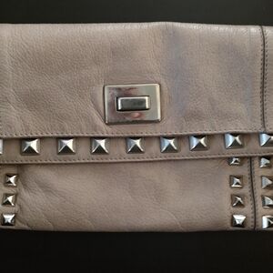 Leather Tan Studded Shoulder Bag